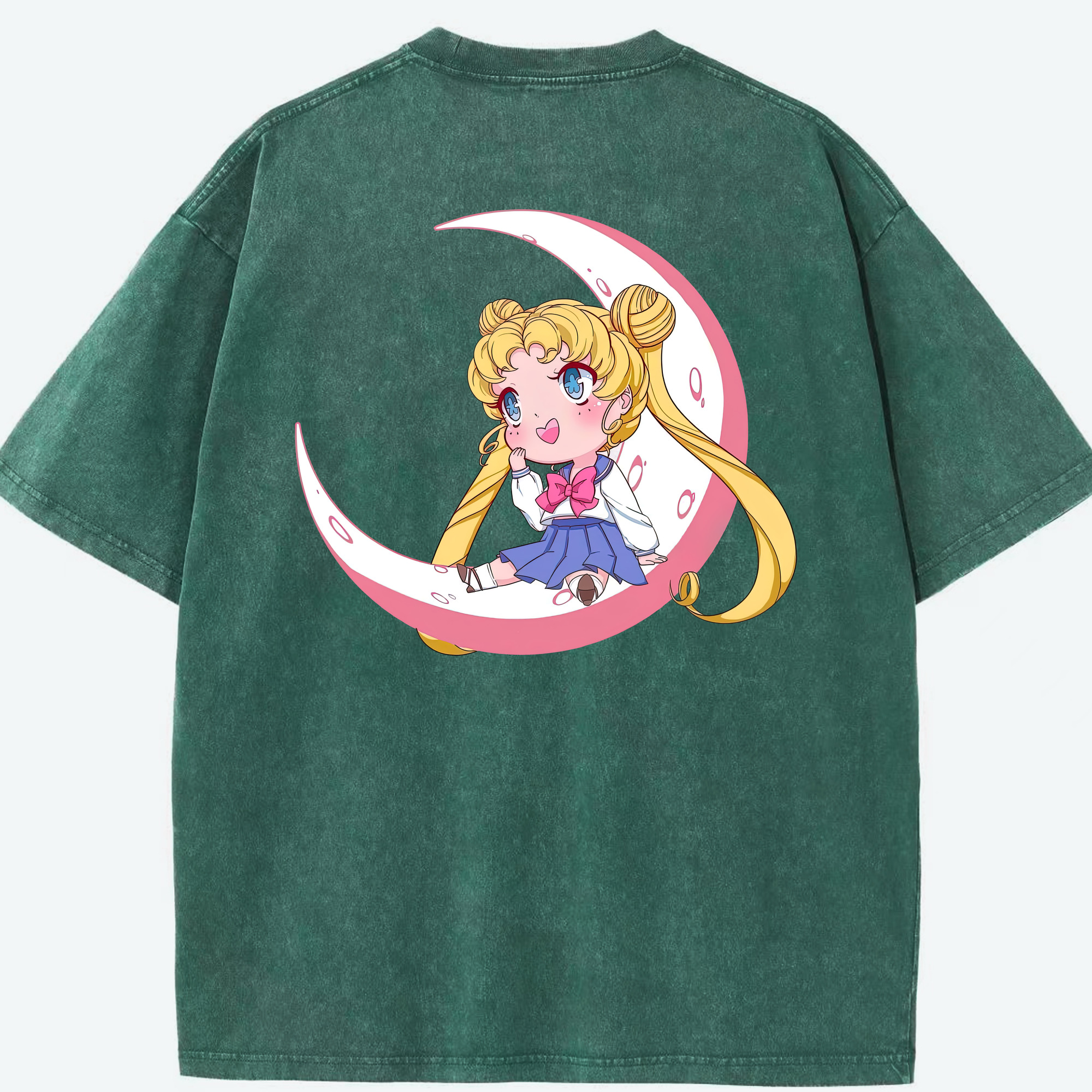 （画像用） 美少女戦士セーラームーン 愛野 美奈子 あいの みなこ Sailor Moon Aino Minako 綿100% ヴィンテージ風 半袖Tシャツ（背面プリント）